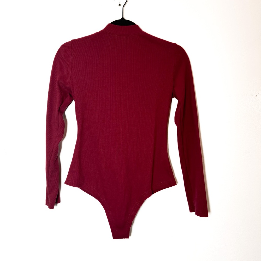 Red / Maroon Cotton BodySuit with Snaps